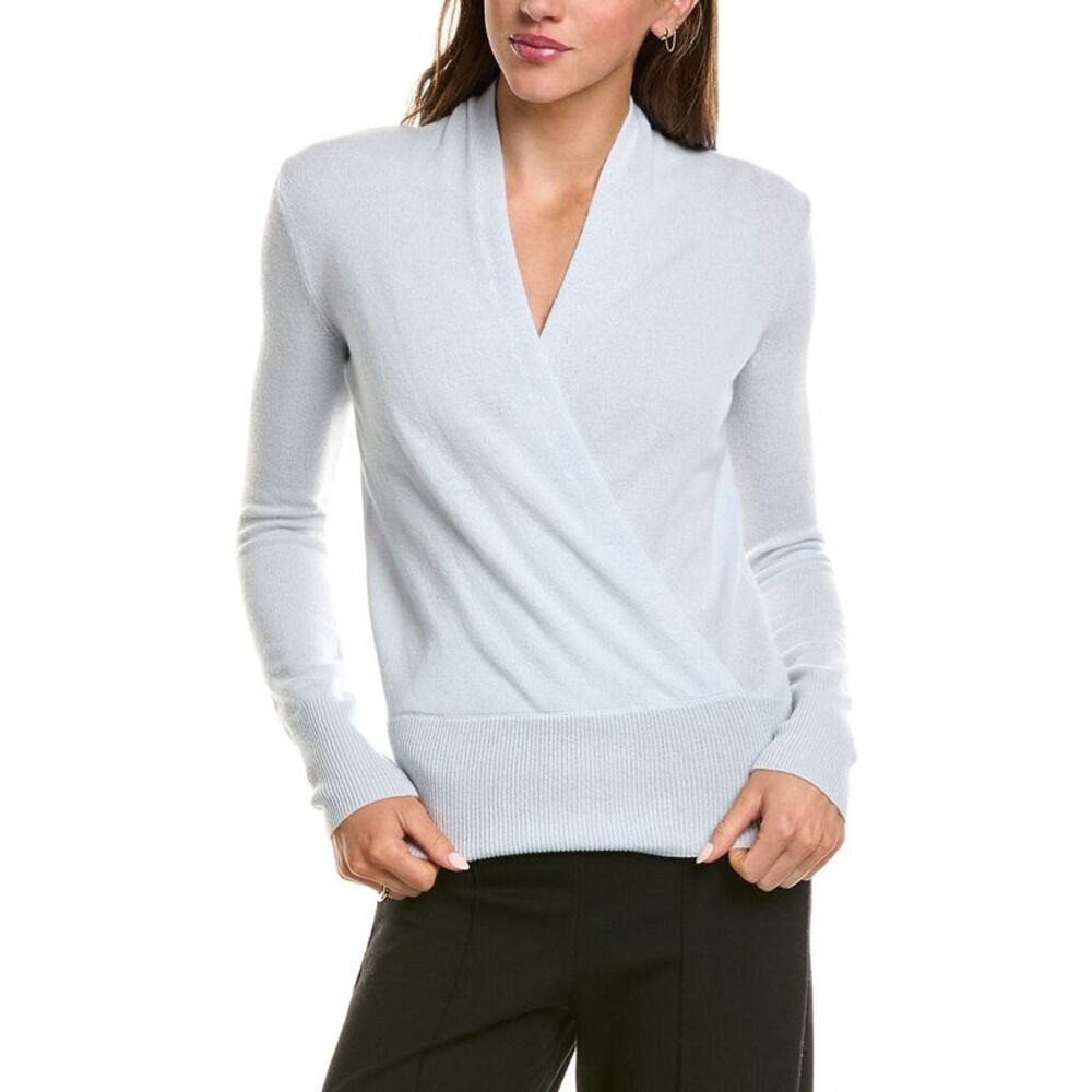 Sofiacashmere Womens Modern Faux Wrap 100% Cashmere Sweater